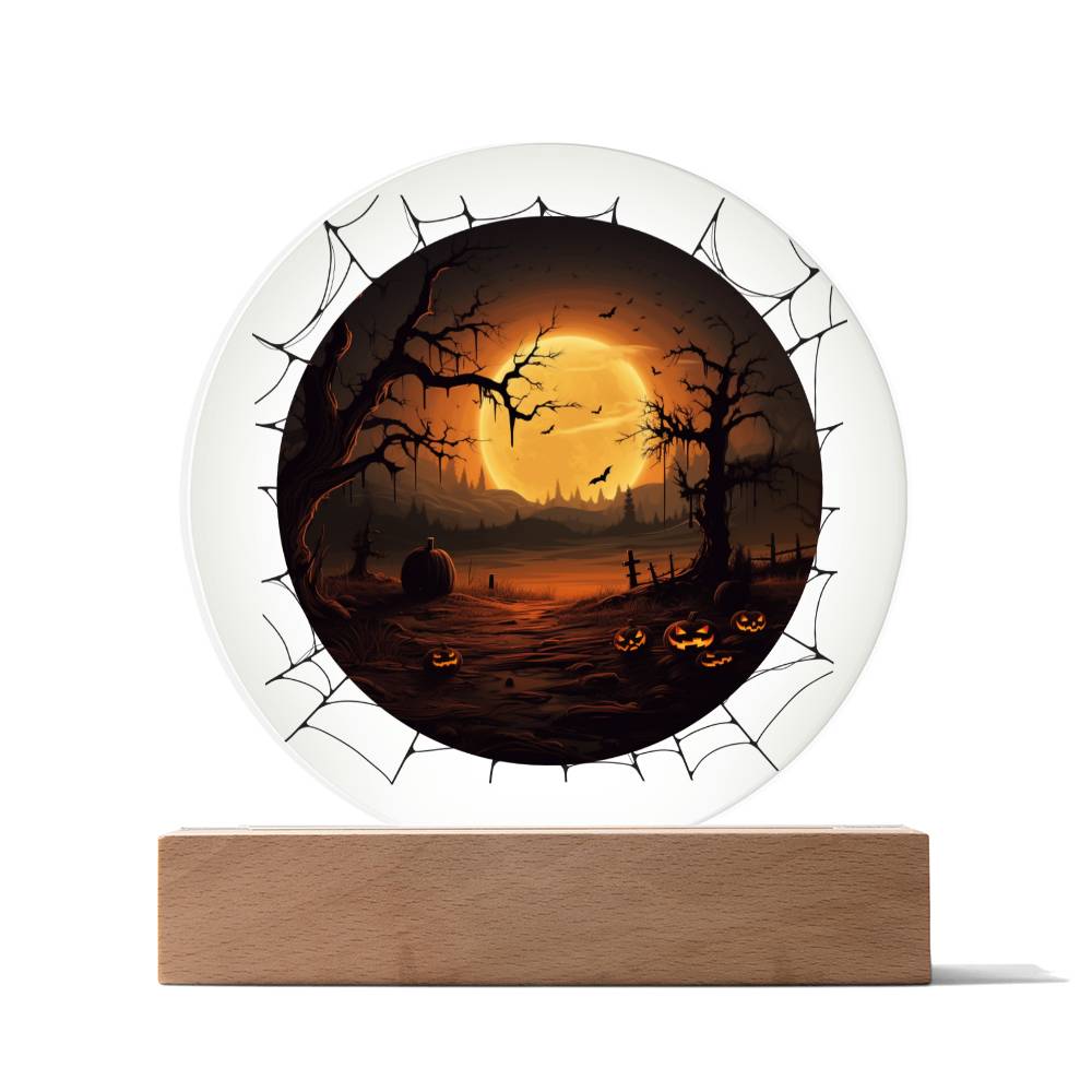 Halloween Moon Light Acrylic Plaque