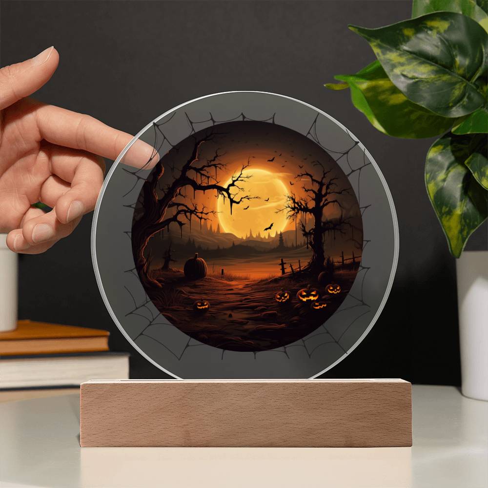 Halloween Moon Light Acrylic Plaque