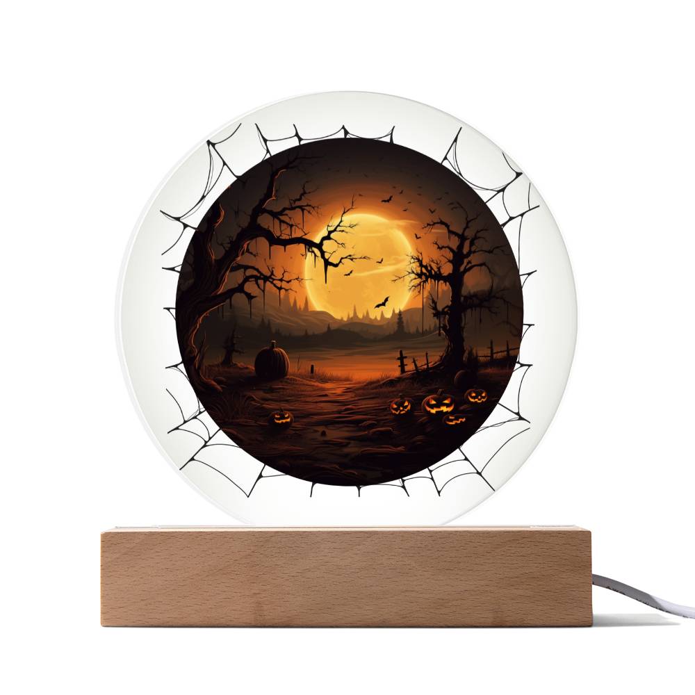 Halloween Moon Light Acrylic Plaque