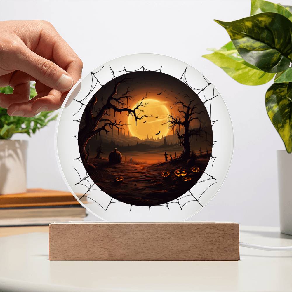 Halloween Moon Light Acrylic Plaque