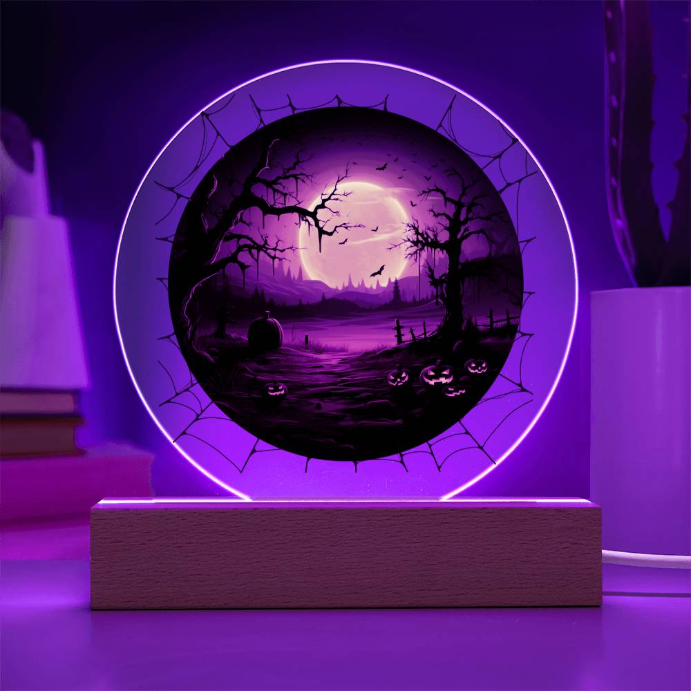 Halloween Moon Light Acrylic Plaque