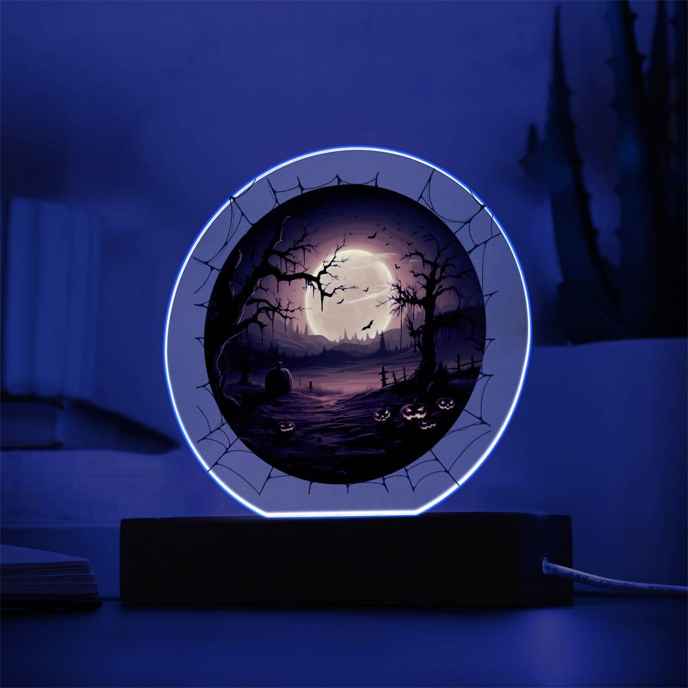 Halloween Moon Light Acrylic Plaque